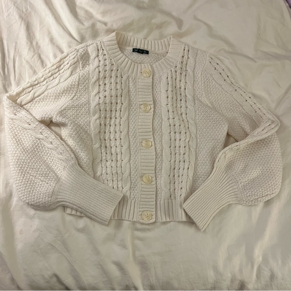 Wild Fable White Knit Cardigan